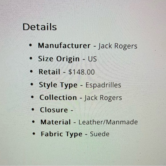 JACK ROGERS Audrey ladies suede almond toe black espadrilles Size 8.5 VV… - Picture 9 of 11